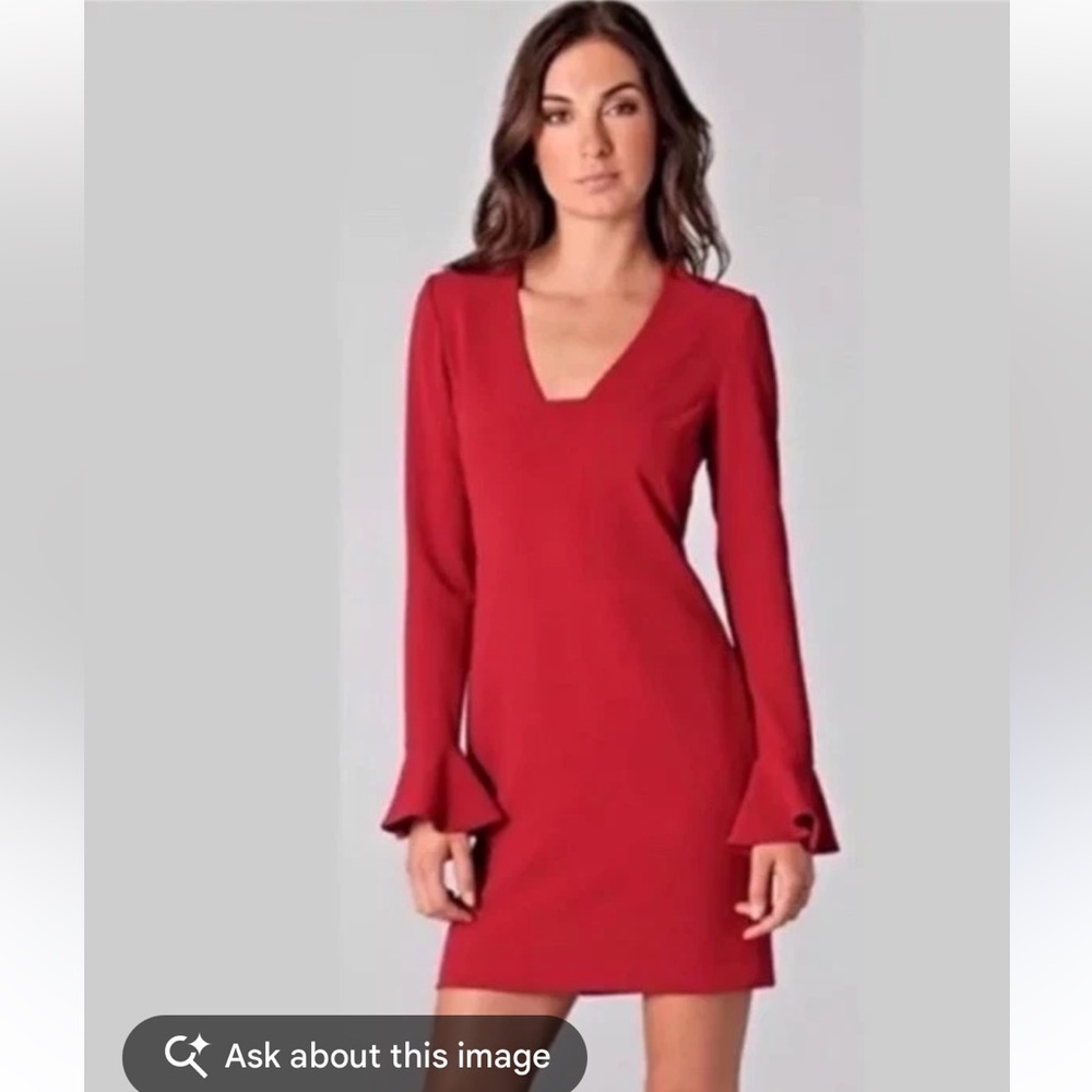 Diane Von Furstenberg Long Sleeve Red Dress